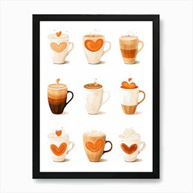 Coffee Cup Set Art Print