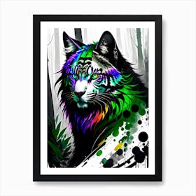 Rainbow Tiger 2 Art Print