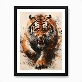 Badass Angry Tiger Ink Painting 10 Art Print