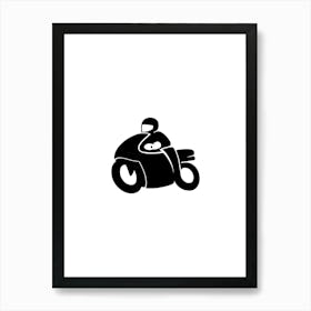 Motorcycle Rider print art Art Print