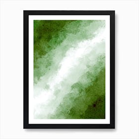 Green Abstract Watercolor Painting Art Print