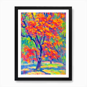 Kentucky Coffeetree tree Abstract Block Colour Art Print