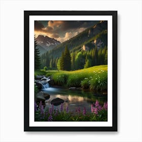 Mountain Stream Art Print