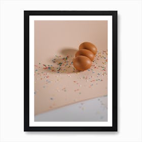 Three Eggs On A Table Art Print