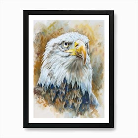 Eagle Pastel Watercolour 1 Art Print