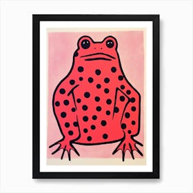 Pink Polka Dot Frog 3 Art Print