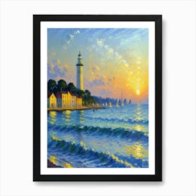 Sunset At The Lighthouse 1 Art Print