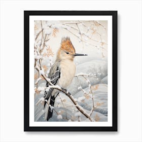 Winter Bird Painting Hoopoe 2 Art Print
