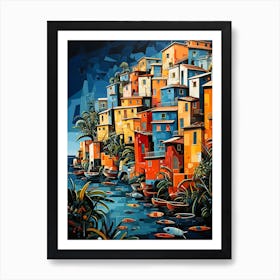 Colorful Houses On The Water Art Print