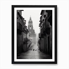 Santiago De Compostela, Spain, Black And White Analogue Photography 4 Art Print