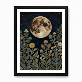 Moon In The Garden Style William Morris 1 Art Print 2 Art Print