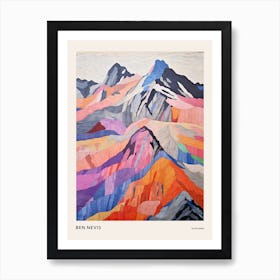 Ben Nevis Scotland 1 Colourful Mountain Illustration Poster Art Print
