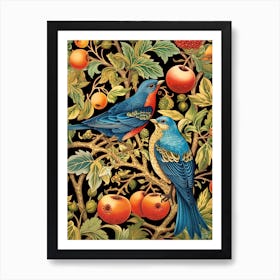 Blue Birds In A Tree 1 Art Print