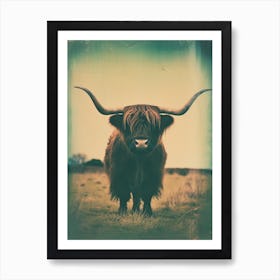 Highland Cow Polaroid Inspired 1 Art Print