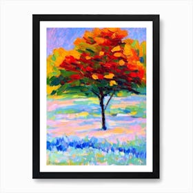 Blue Spruce tree Abstract Block Colour Art Print