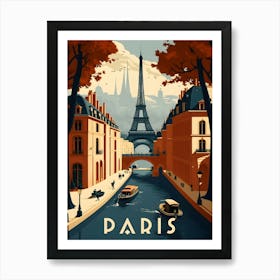 Paris Retro Travel Art Print