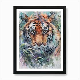 Tiger Pastel Watercolour 3 Art Print