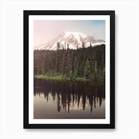 Mt Rainier Summer Morning Lake Reflection Art Print