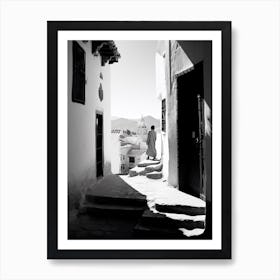 Chefchaouen, Morocco, Black And White Photography 1 Art Print