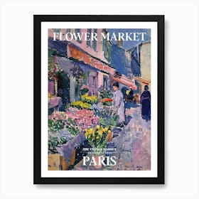 Vintage Flower Market Painting Paris 5 Art Print