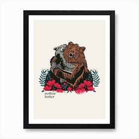 Bear Hugging Art Print