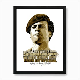 Huey P. Newton Activist Legend Quotes Art Print