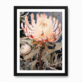 Flower Illustration Protea 4 Art Print