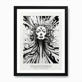 Enlightenment Abstract Black And White 4 Poster Art Print