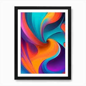 Abstract Colorful Waves Vertical Composition 85 Art Print