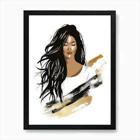 Woman With Long Hair 2 Art Print