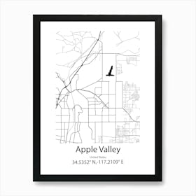 Apple Valley,United States Minimalist Map Art Print