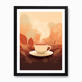 Autumn Tea Cup Vector Illustration Art Print