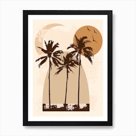 Palm Trees In The Sun Art Print