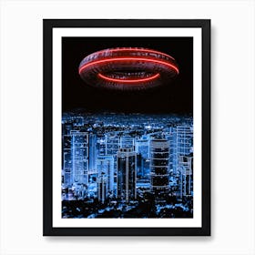 Alien Invasion Futuristic City 1 Art Print