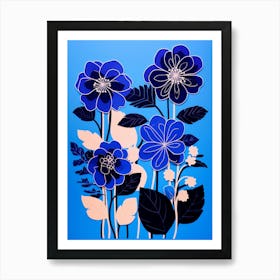 Blue Flower Illustration Hydrangea 8 Art Print