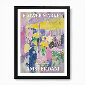 Vintage Flower Market Painting Amsterdam 3 Art Print