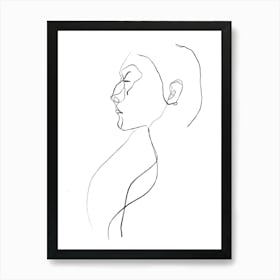 Portrait Sketch Of A Woman Art Print