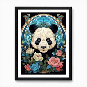 Panda Art In Art Deco Style 4 Art Print