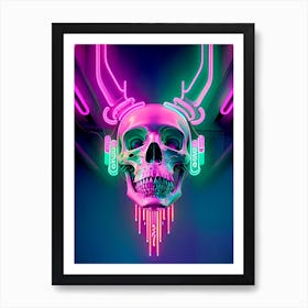 Neon Skull 8 Art Print