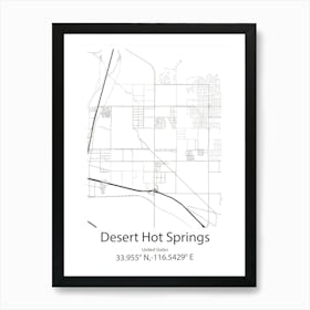 Desert Hot Springs,United States Minimalist Map Art Print