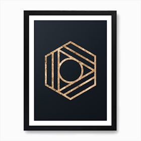 Abstract Geometric Gold Glyph on Dark Teal n.0416 Art Print