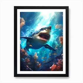 Shark In The Ocean Art Print