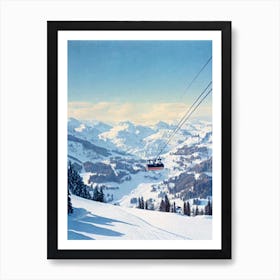 Adelboden, Switzerland Vintage Skiing Poster Art Print