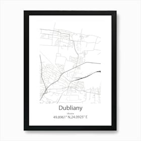 Dubliany,Ukraine Minimalist Map Poster