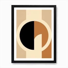 Bauhaus Whirlwind: Beige Circular Odyssey Art Print