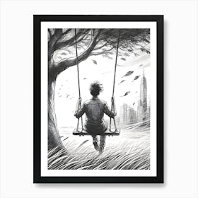 Swinging On A Tree Art Print