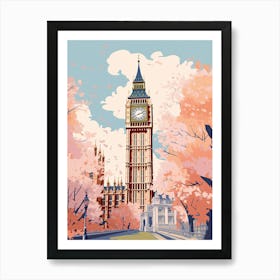 Big Ben, London   Cute Botanical Illustration Travel 8 Art Print