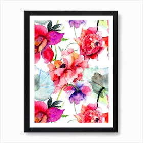 Watercolor Flowers Art Print