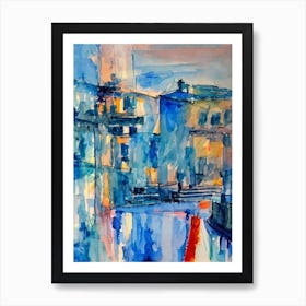 Port Of Genoa Italy Abstract Block 1 harbour Art Print