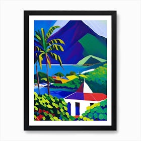 Saint Kitts And Nevis Colourful Painting Tropical Destination Art Print